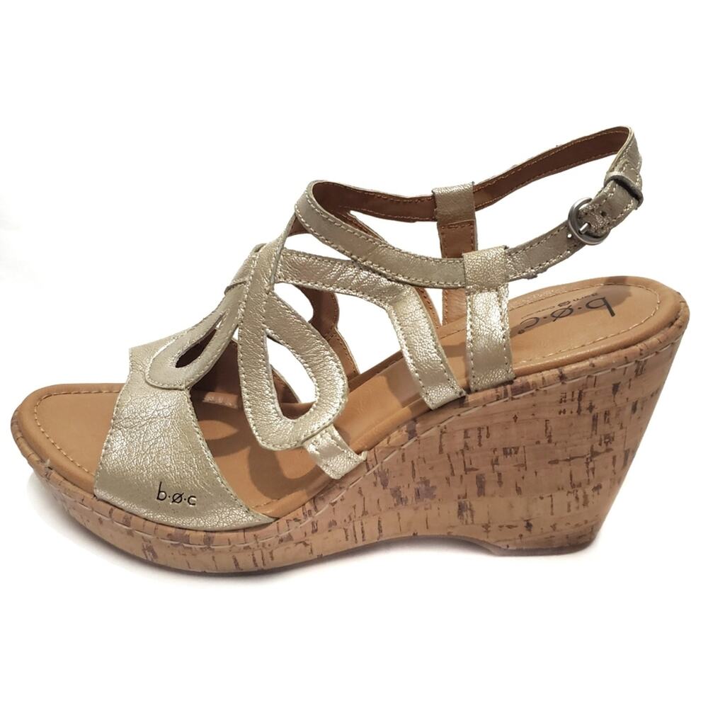 NEW Born BOC | Jayna Natural Leather Wedge Sandals